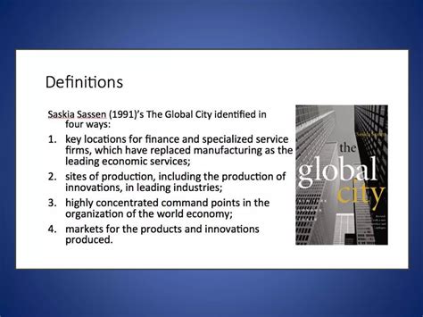 Contemporary World Chapter 8 Introduction Global City .